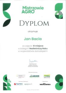 Nadleśniczy Jan Bacia laureatem III miejsca w plebiscycie Mistrzowie Agro 2025